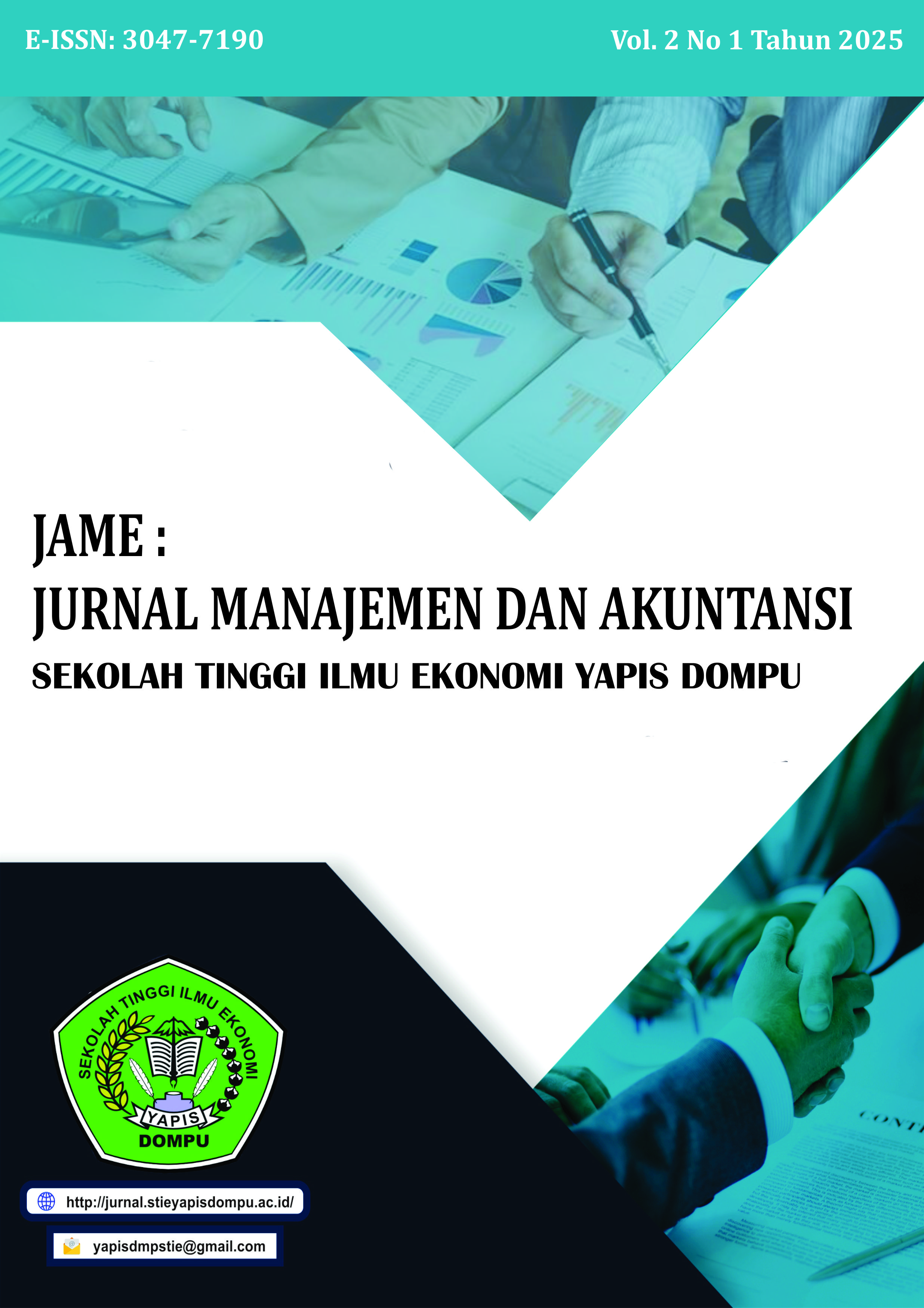 					View Vol. 2 No. 1 (2025): Jurnal Manajemen dan Akuntansi (JAME)
				